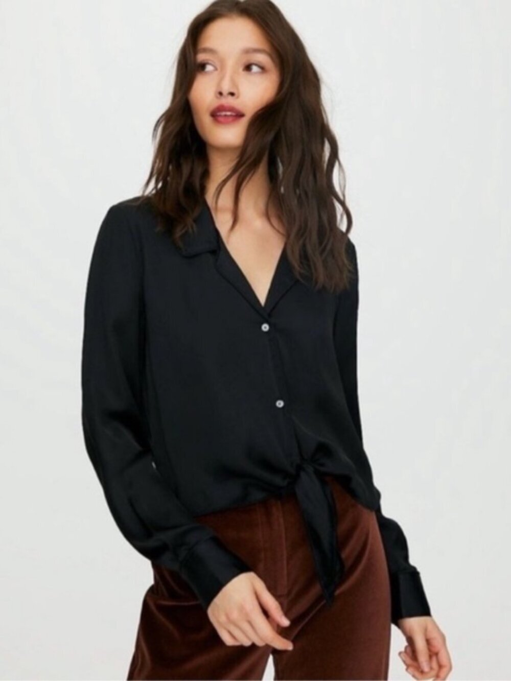 Wilfred Tie-Front Blouse Cropped S